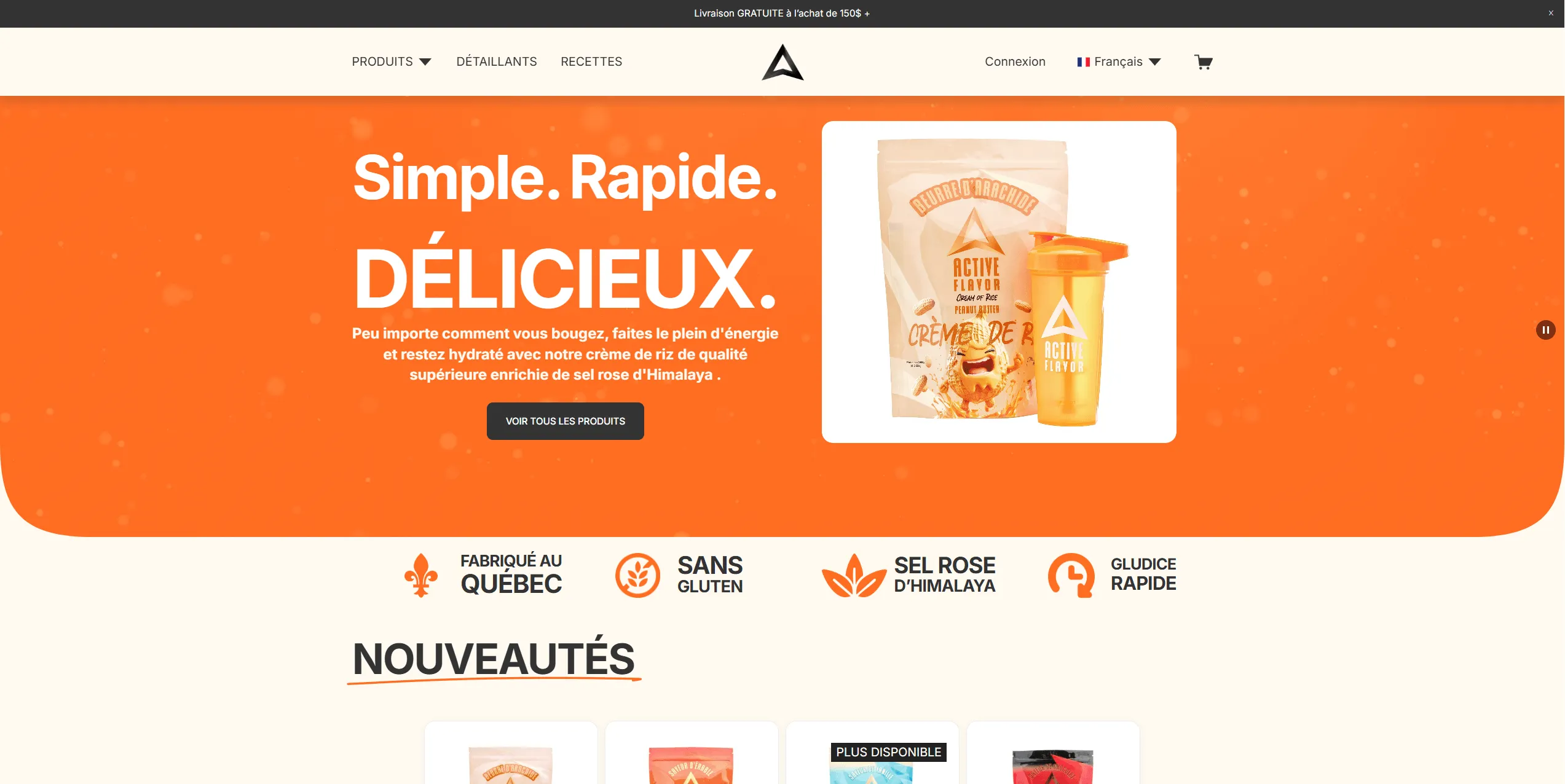 Boutique e-commerce Active Flavor - Optimisation des ventes et marketing digital