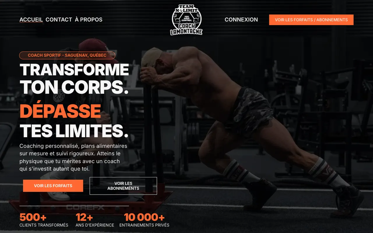 Site e-commerce coaching fitness avec automatisation de la facturation et suivi publicitaire
