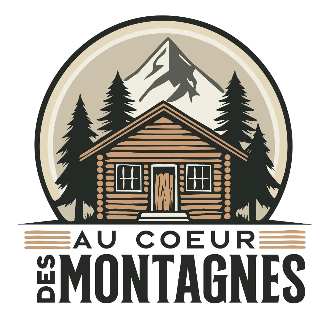 Logo Au Coeur Des Montagnes - Design de logo outdoor organique créé avec Adobe Creative Suite