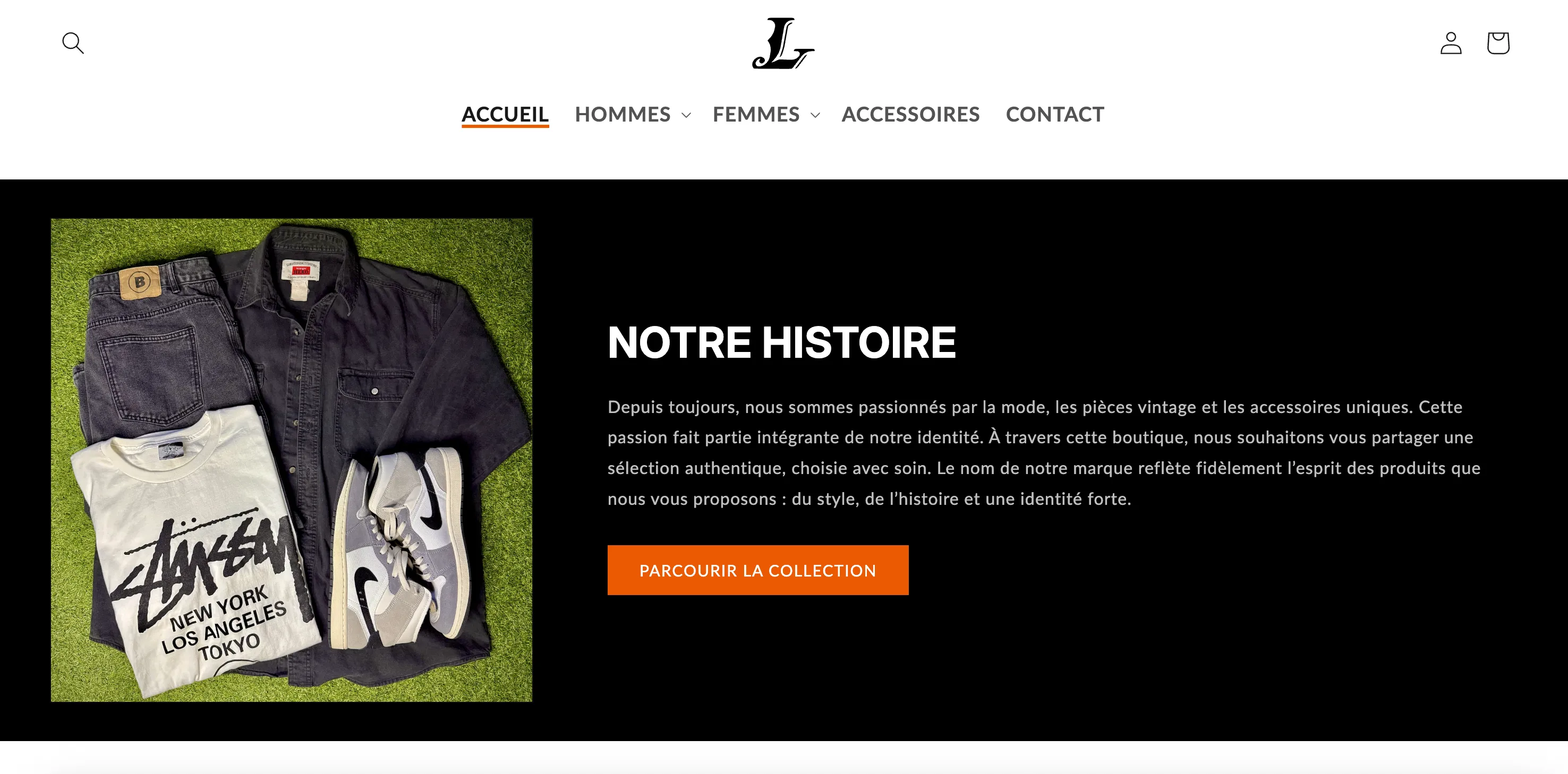 E-commerce Luxury Vintage Clothes - Boutique Shopify de vêtements vintage de marque haut de gamme